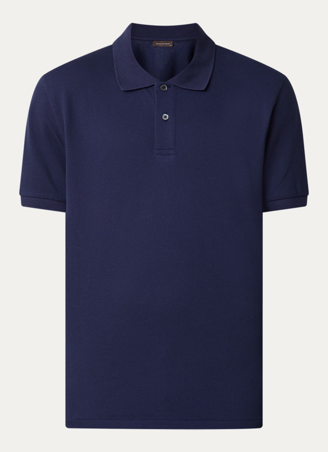 Oscar Jacobson Alex regular fit polo van piqué katoen - voorkant 4 donkerblauw