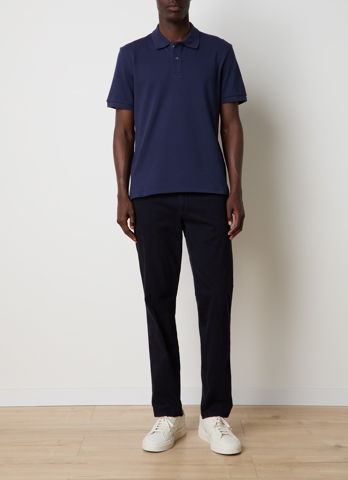 Oscar Jacobson Alex regular fit polo van piqué katoen - voorkant 5 donkerblauw