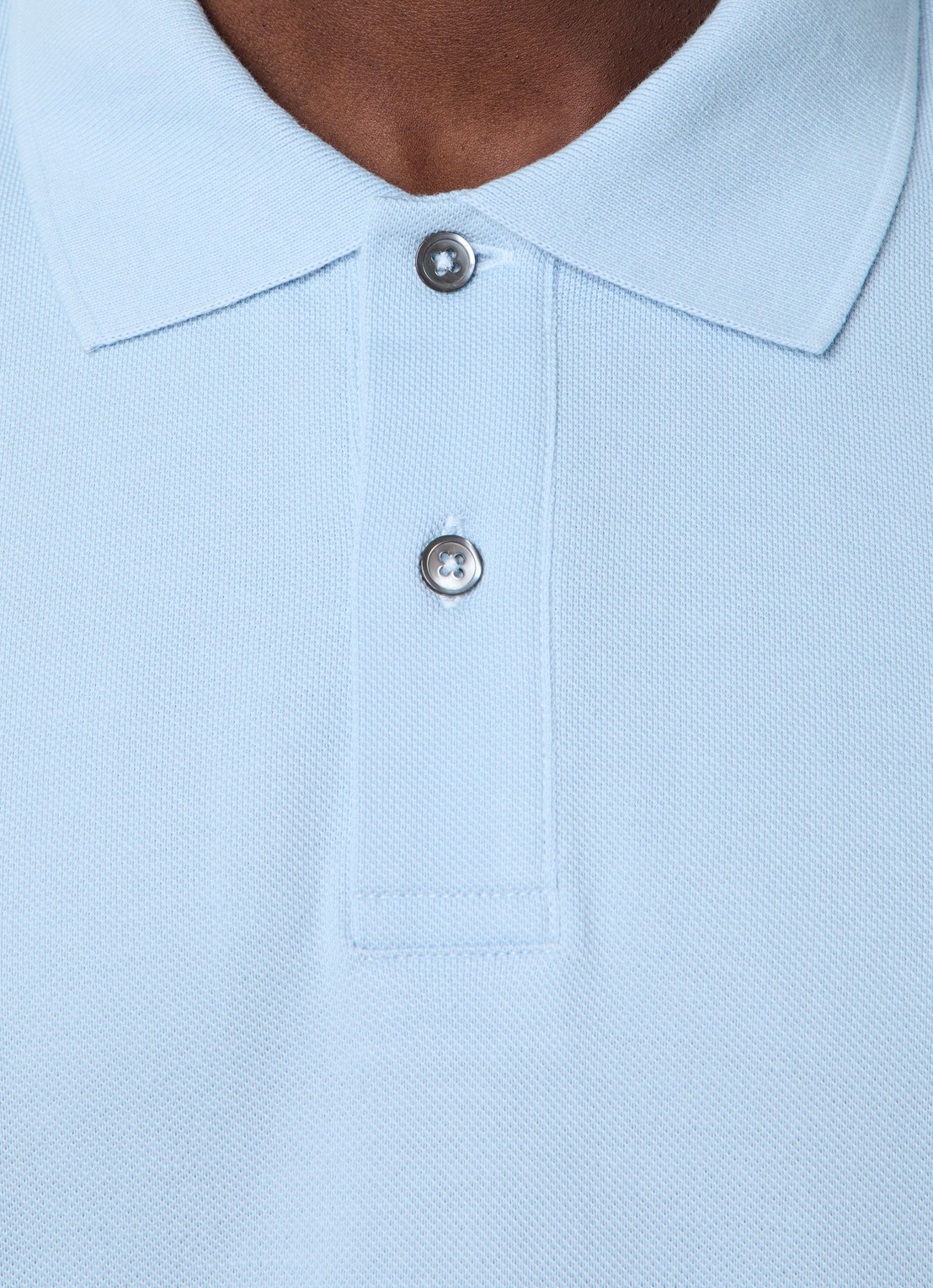 Oscar Jacobson Alex regular fit polo van piqué katoen - detail 4 lichtblauw