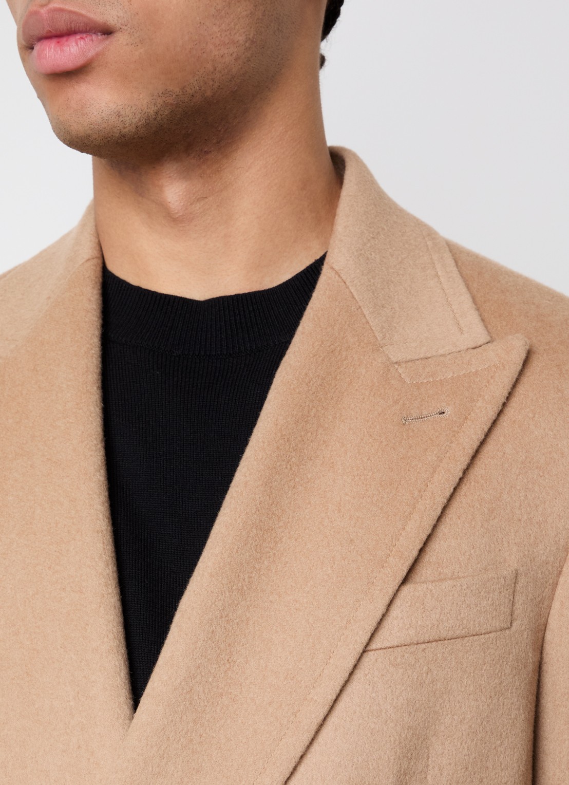 Oscar Jacobson Alvaro double breasted mantel met borstzak - detail 5 beige