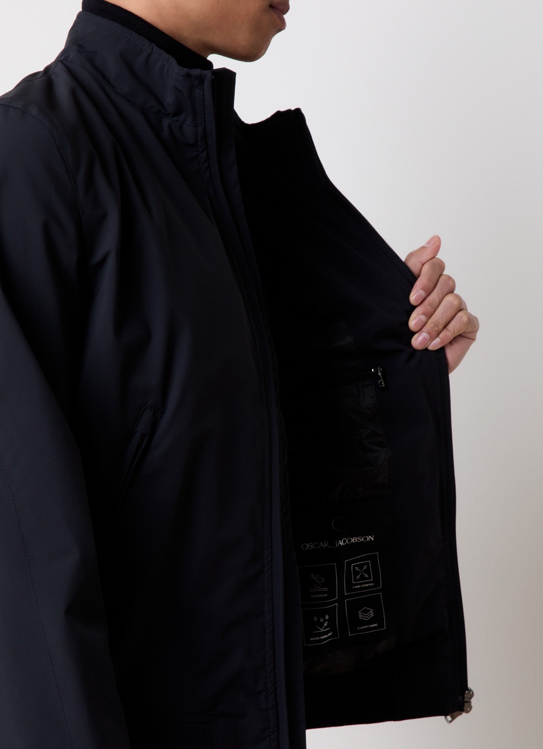 Oscar Jacobson Bomberjack met ritszakken - detail 5 donkerblauw
