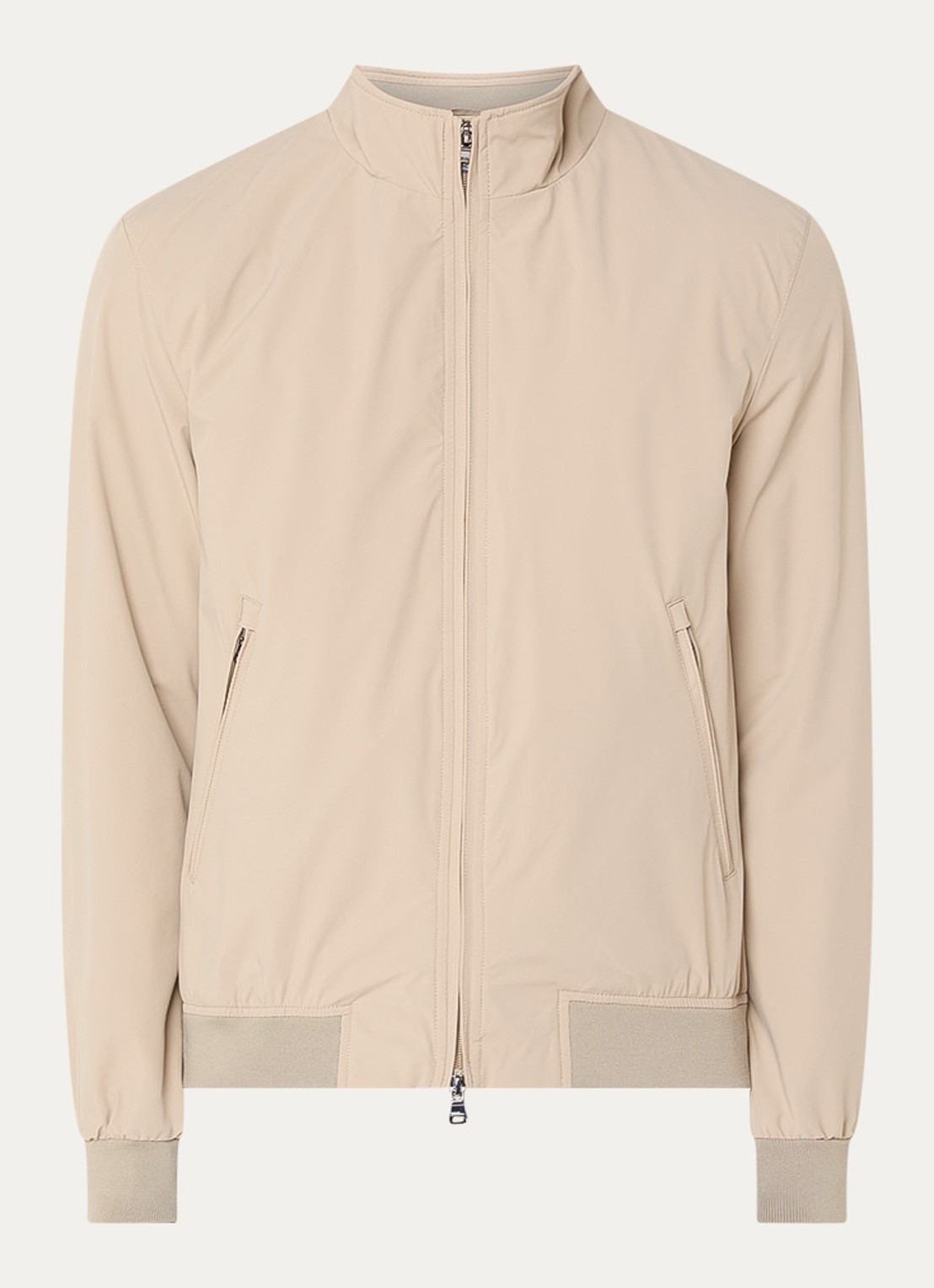 Oscar Jacobson Bomberjack met ritszakken - voorkant beige