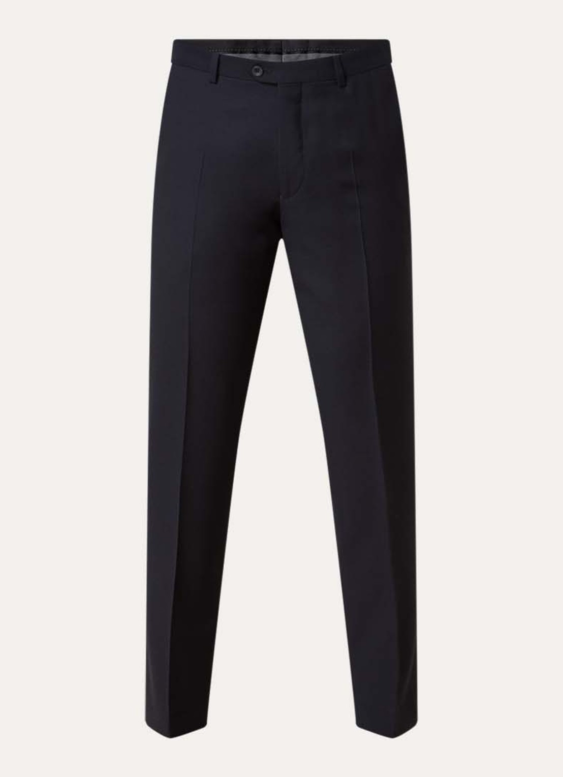 Oscar Jacobson Dandy slim fit pantalon van wol met steekzakken - voorkant donkerblauw