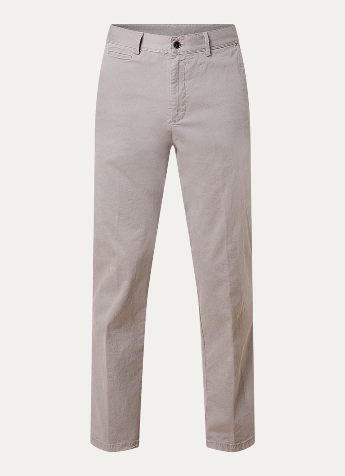 Oscar Jacobson Danik straight fit chino met steekzakken - voorkant 4 donkerbeige
