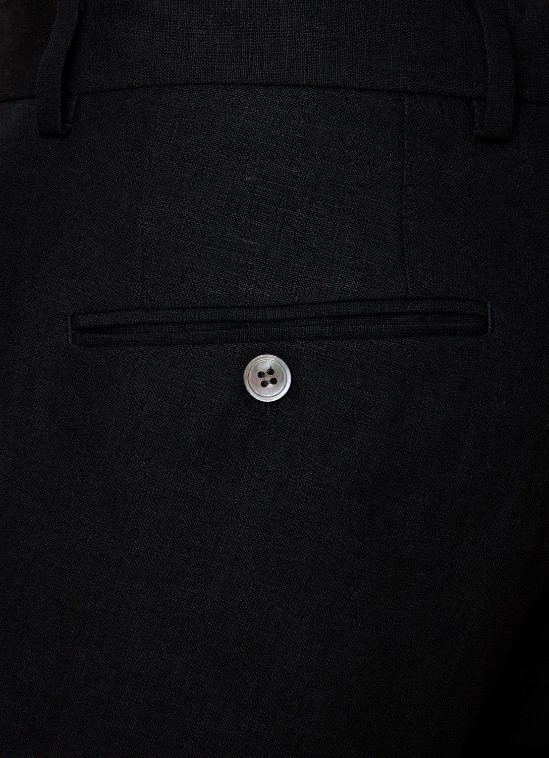 Oscar Jacobson Del S loose fit pantalon van linnen met steekzakken - detail 5 zwart