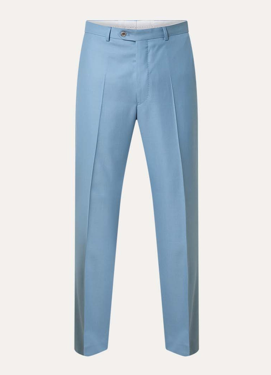 Oscar Jacobson Del straight fit pantalon van wol met steekzakken - voorkant 6 lichtblauw