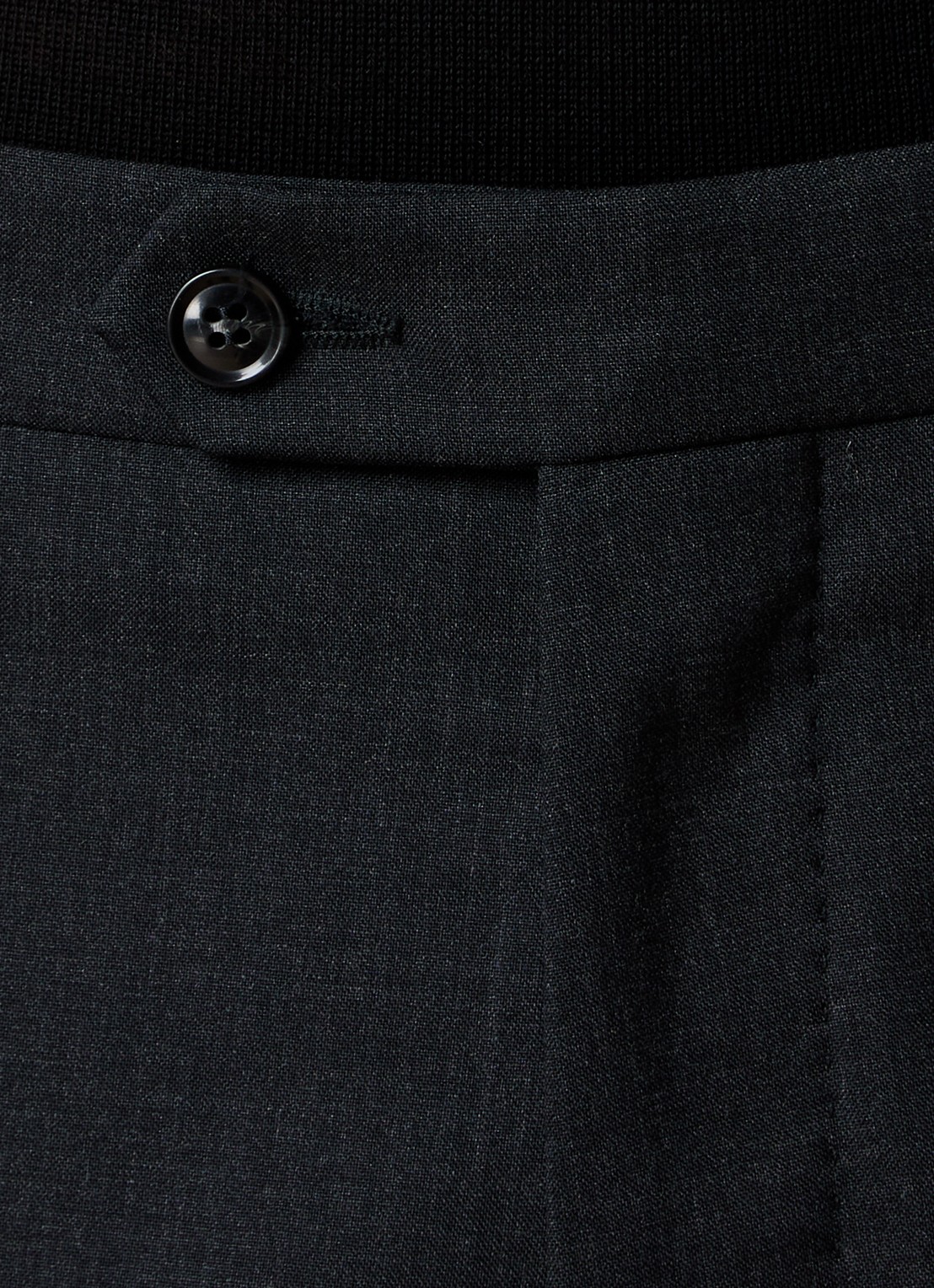 Oscar Jacobson Denz slim fit pantalon van wol met steekzakken - detail 5 donkergrijs