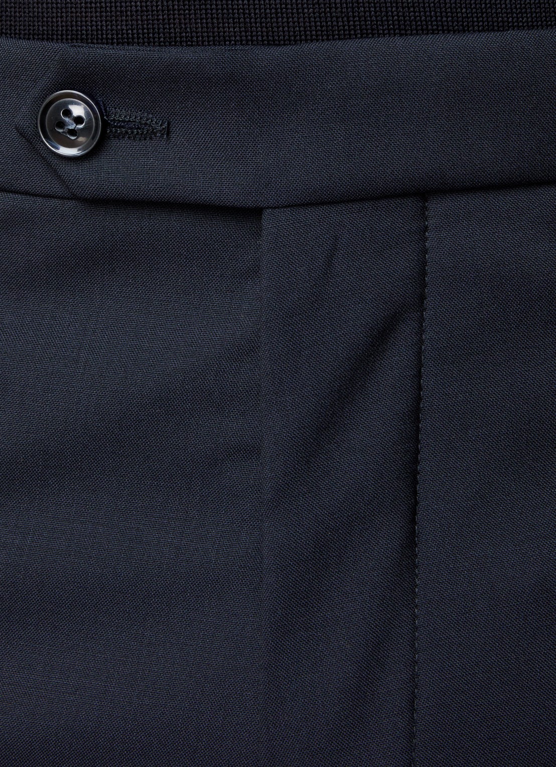 Oscar Jacobson Denz slim fit pantalon van wol met steekzakken - detail 6 donkerblauw