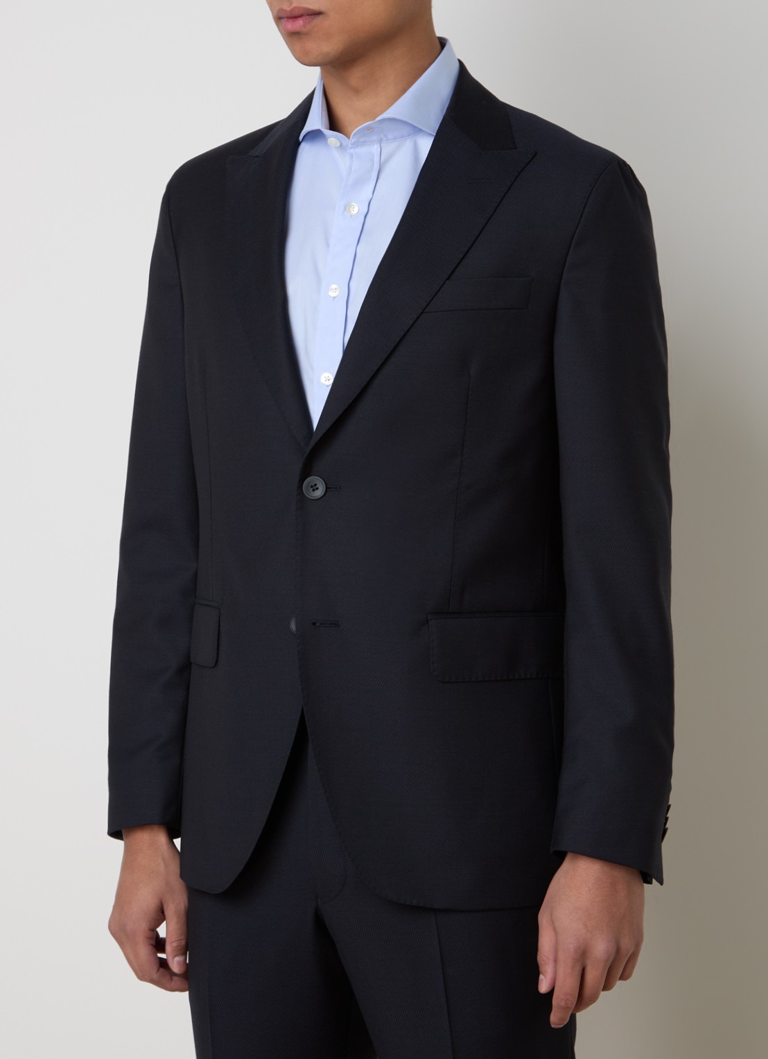 Oscar Jacobson Faron regular fit colbert van wol met klepzakken - detail 4 donkerblauw