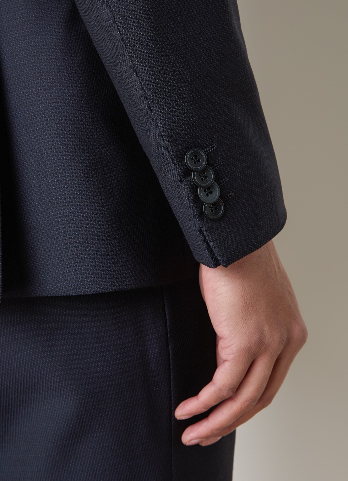 Oscar Jacobson Faron regular fit colbert van wol met klepzakken - detail 6 donkerblauw