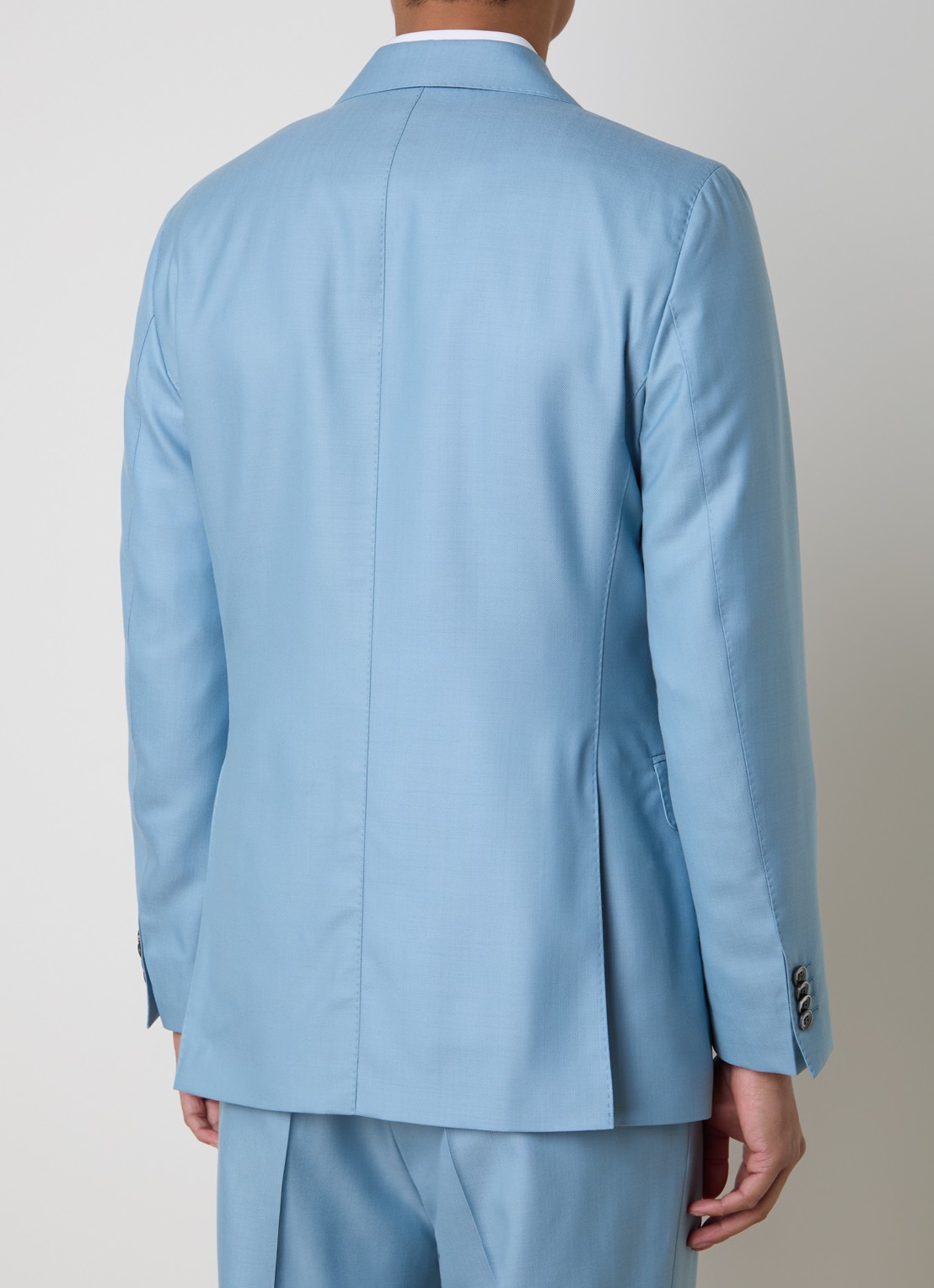 Oscar Jacobson Farris regular fit double-breasted colbert van wol met klepzakken - achterkant 8 lichtblauw