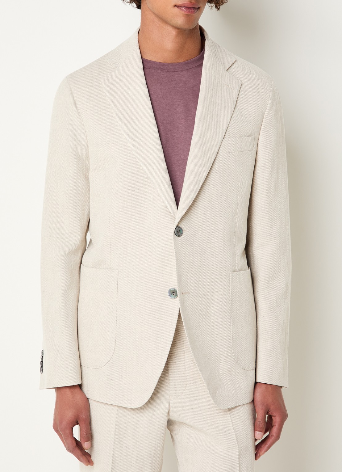 Oscar Jacobson Ferry regular fit colbert met opgestikte zakken - detail 3 creme