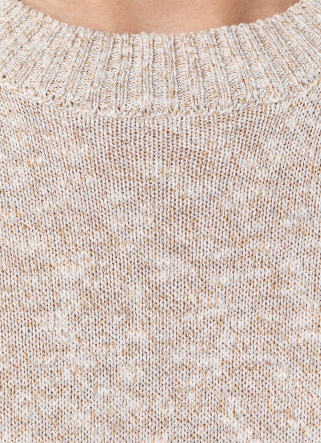 Oscar Jacobson Fijngebreide trui met gemêleerd dessin - detail 3 beige