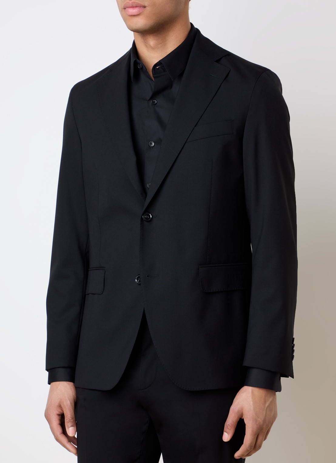 Oscar Jacobson Fogerty regular fit colbert met klepzakken - detail 2 zwart
