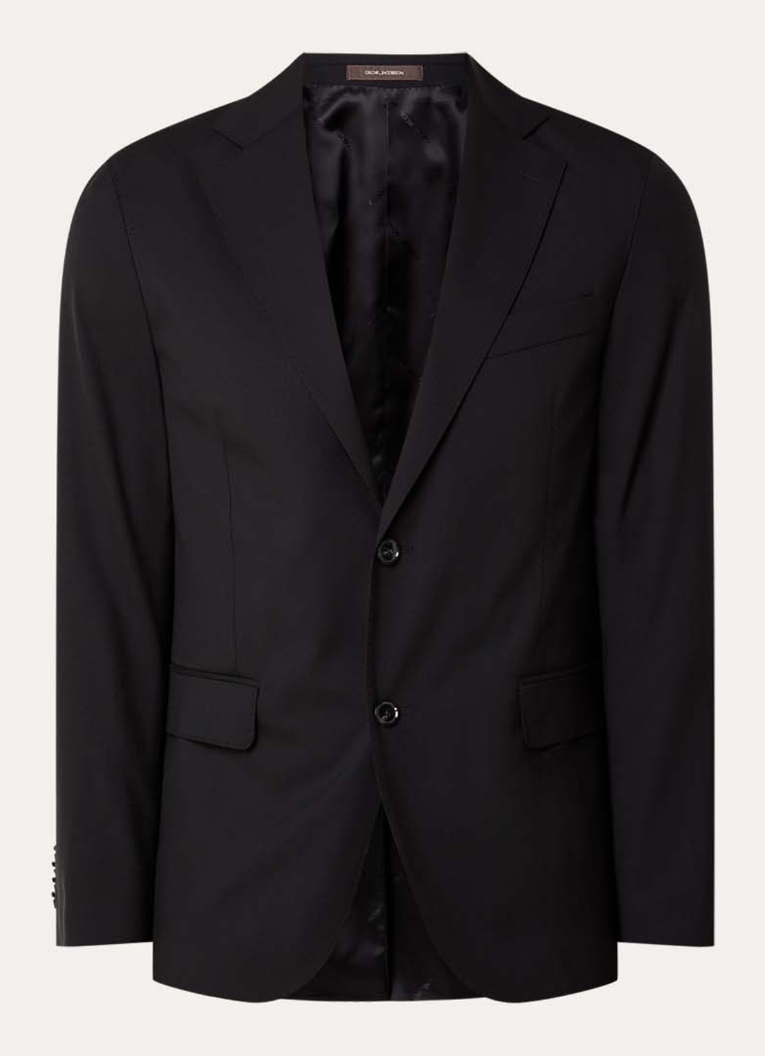 Oscar Jacobson Fogerty regular fit colbert met klepzakken - voorkant 7 zwart