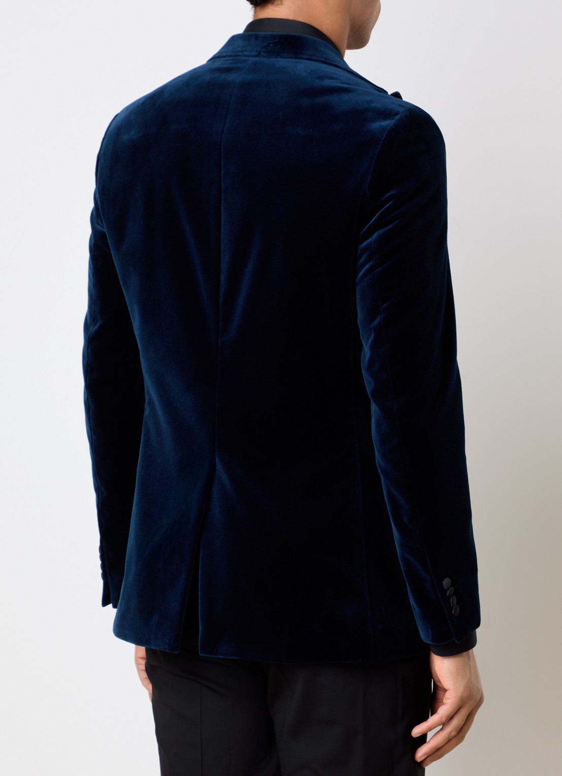 Oscar Jacobson Frampton regular fit colbert in wolblend met klepzakken - achterkant donkerblauw