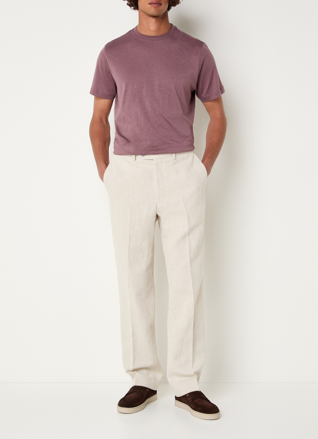 Oscar Jacobson Kim T-shirt met ronde hals - voorkant 4 lila
