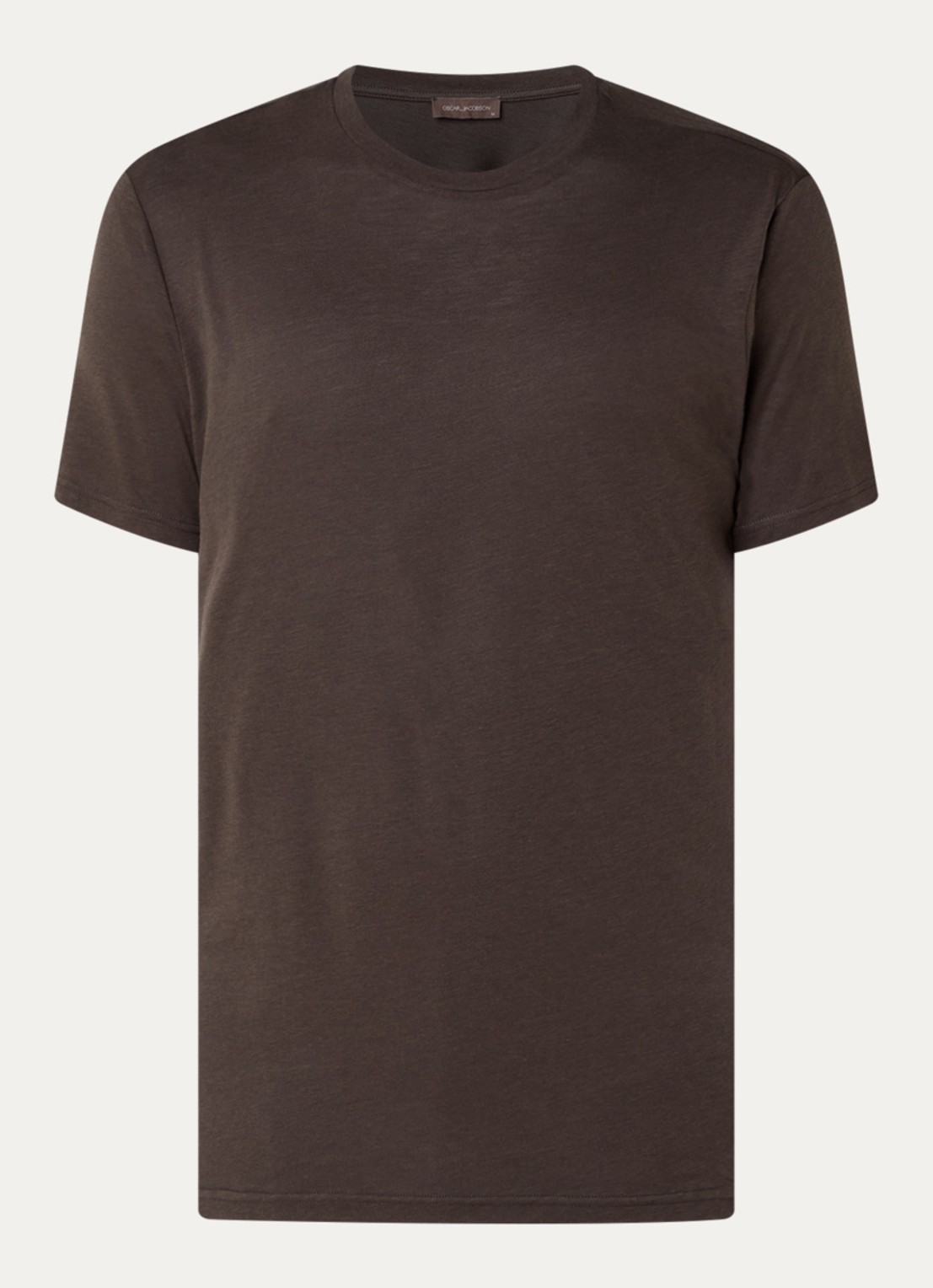 Oscar Jacobson Kim T-shirt  - voorkant donkerbruin