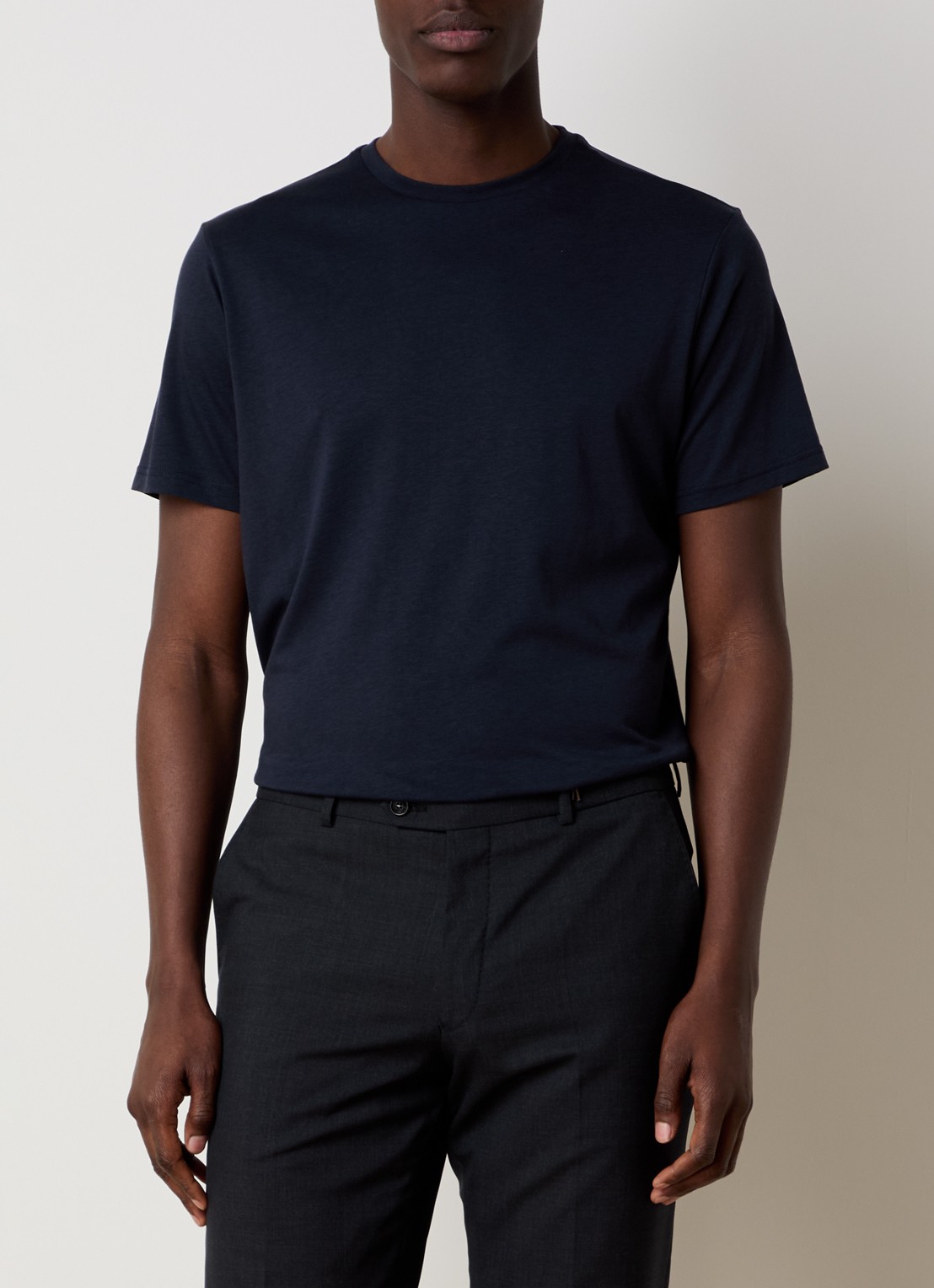 Oscar Jacobson Kim T-shirt  - detail 2 donkerblauw