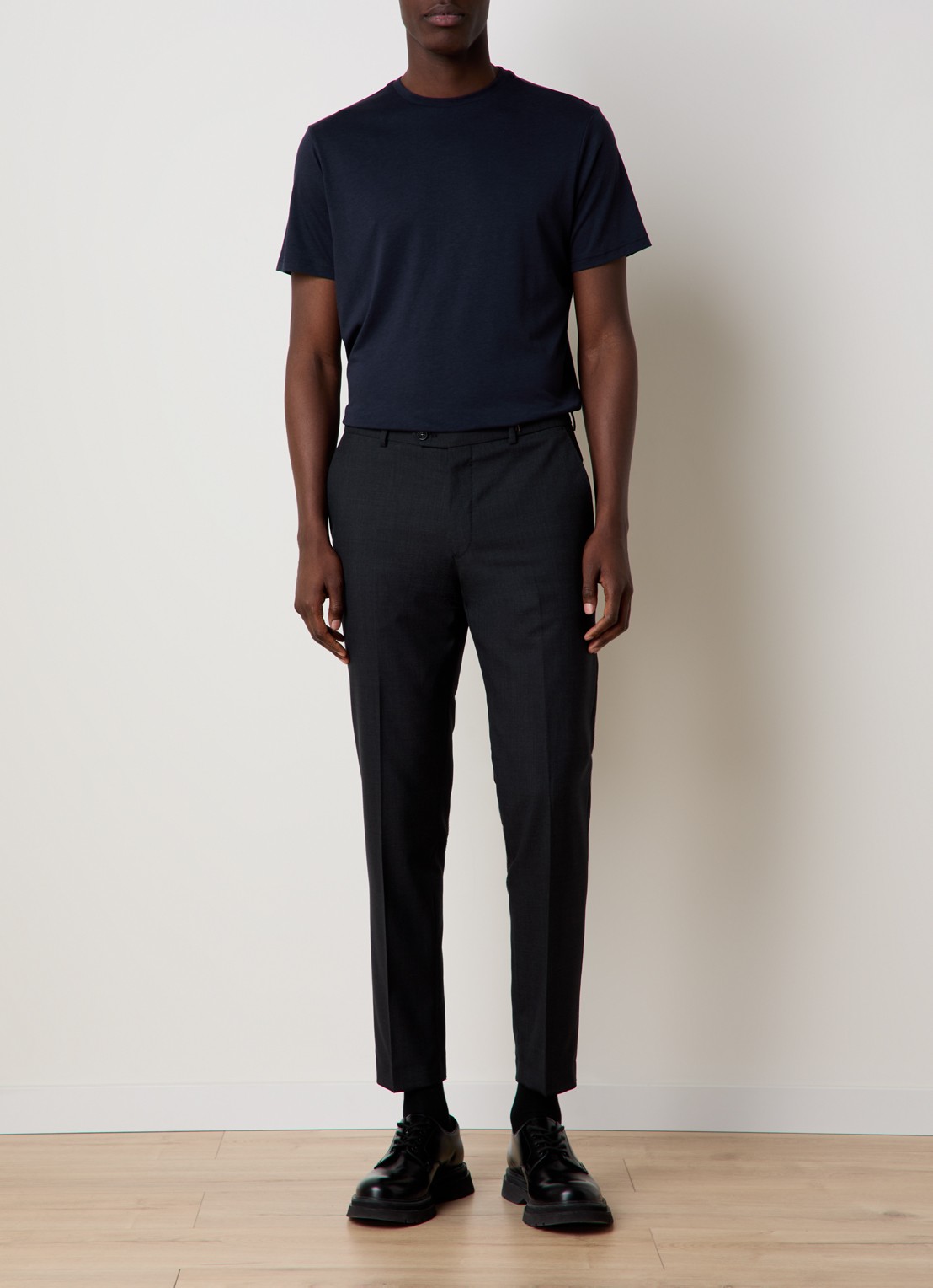 Oscar Jacobson Kim T-shirt  - voorkant 5 donkerblauw