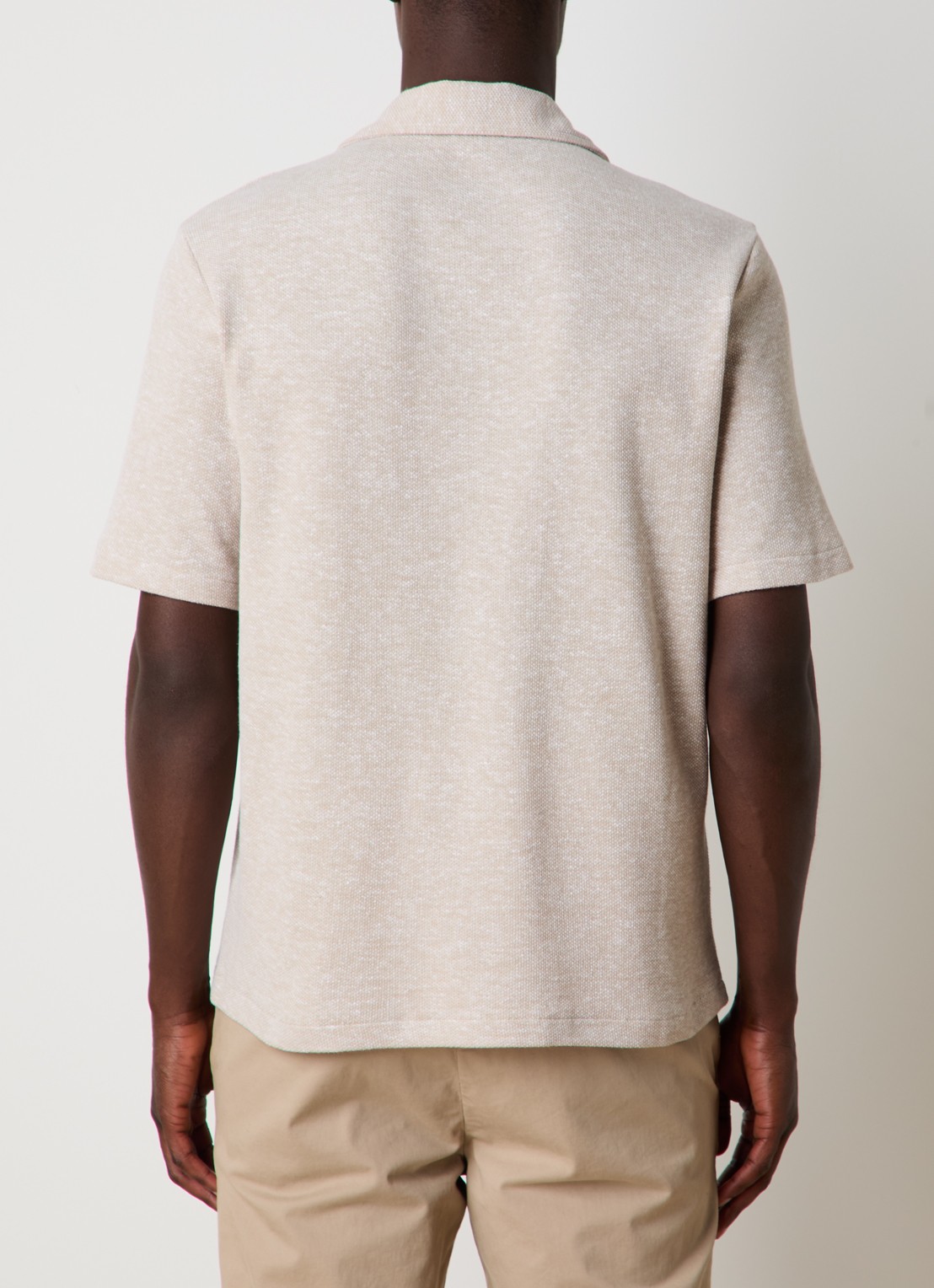 Oscar Jacobson Konrad regular fit overhemd in linnenblend - achterkant 5 beige