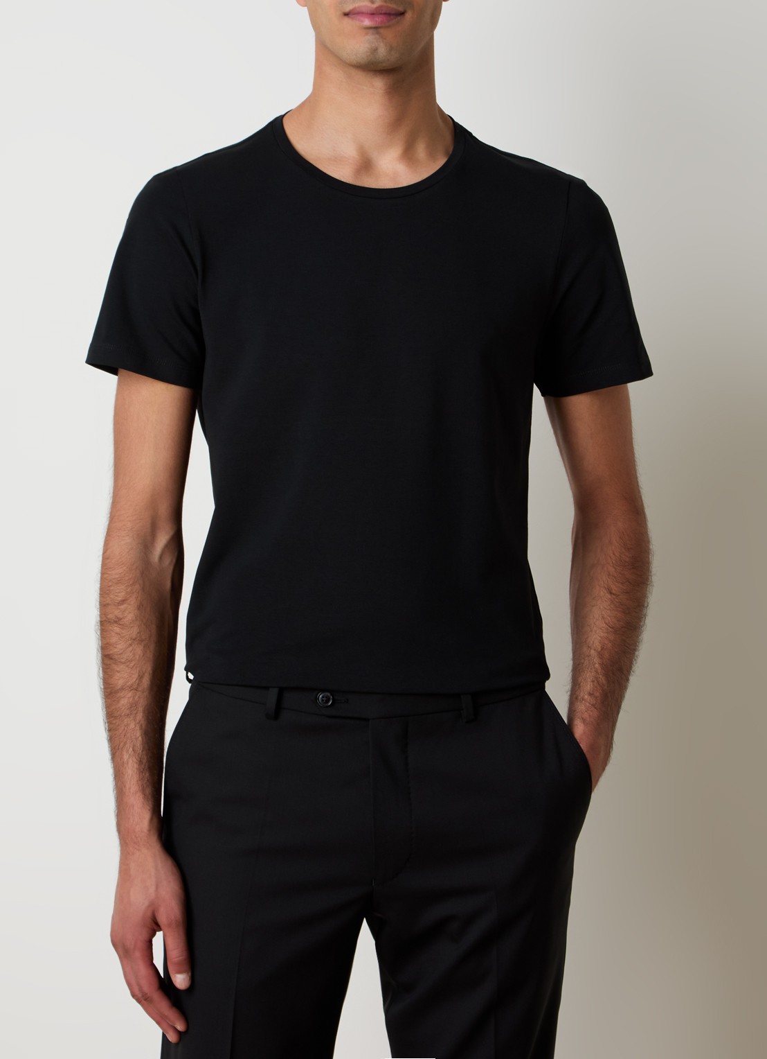 Oscar Jacobson Kyran T-shirt met stretch - detail 4 zwart