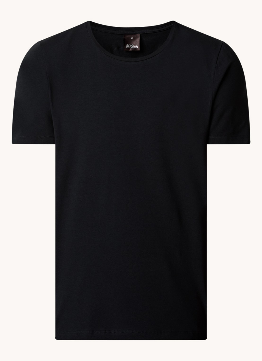 Oscar Jacobson Kyran T-shirt met stretch - voorkant 2 zwart