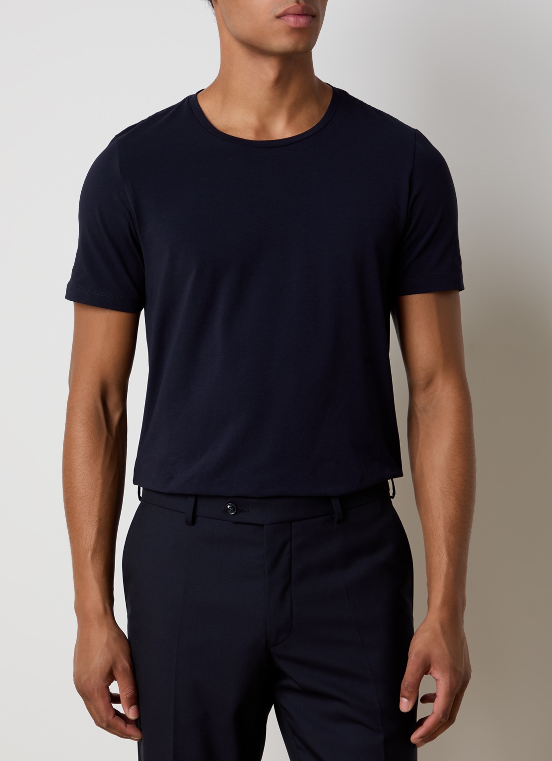 Oscar Jacobson Kyran T-shirt met stretch - detail 4 donkerblauw