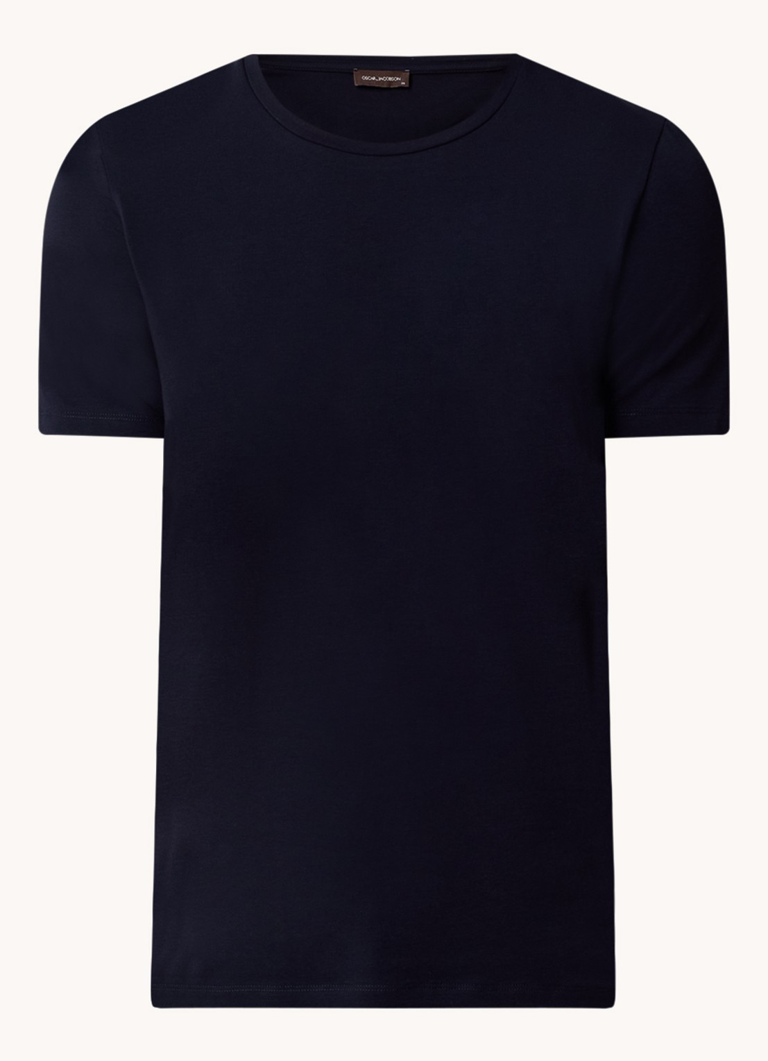 Oscar Jacobson Kyran T-shirt met stretch - voorkant 2 donkerblauw