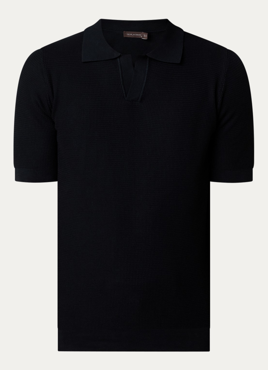 Oscar Jacobson Patrick regular fit polo - voorkant zwart