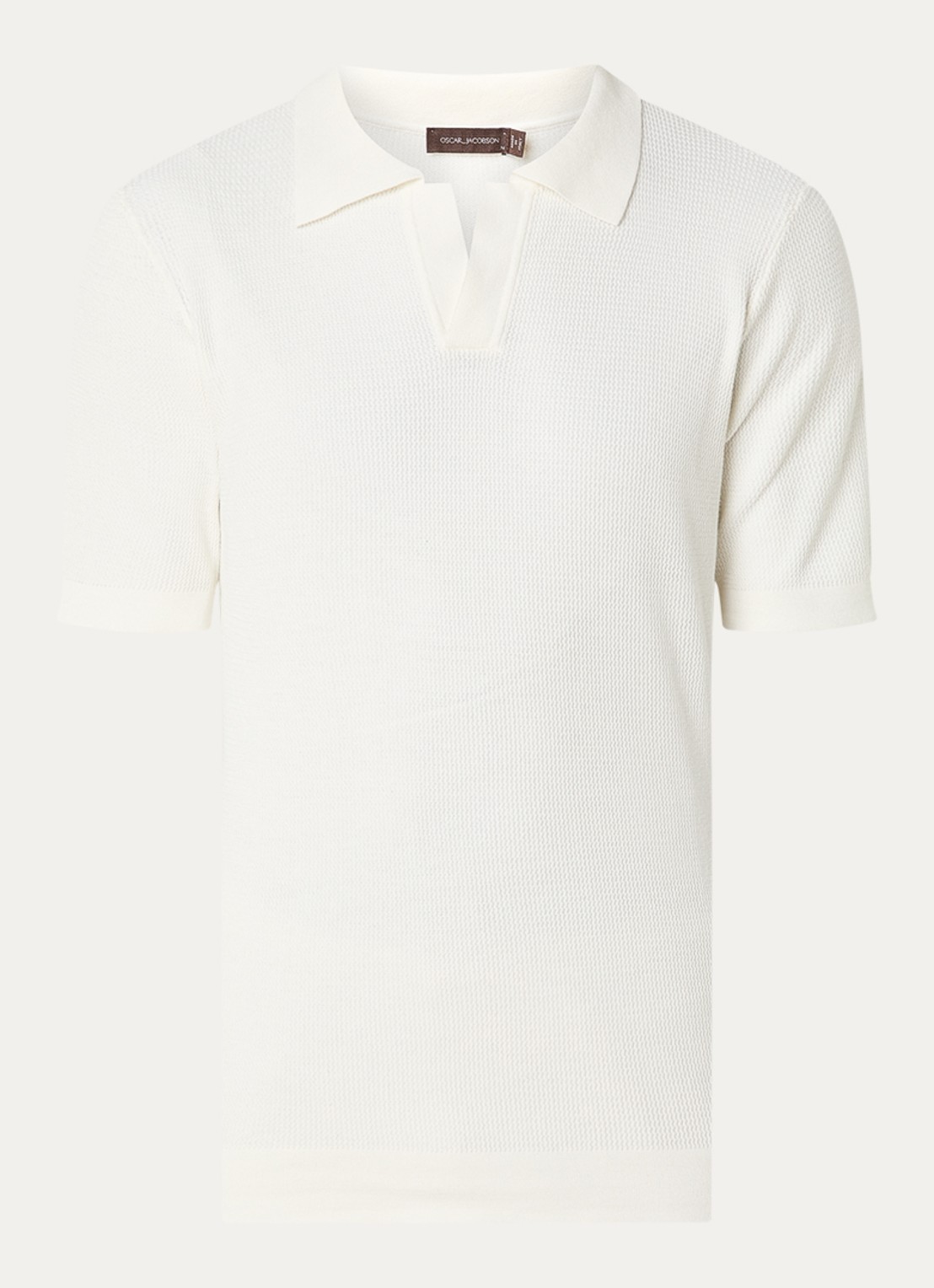 Oscar Jacobson Patrick regular fit polo - voorkant creme