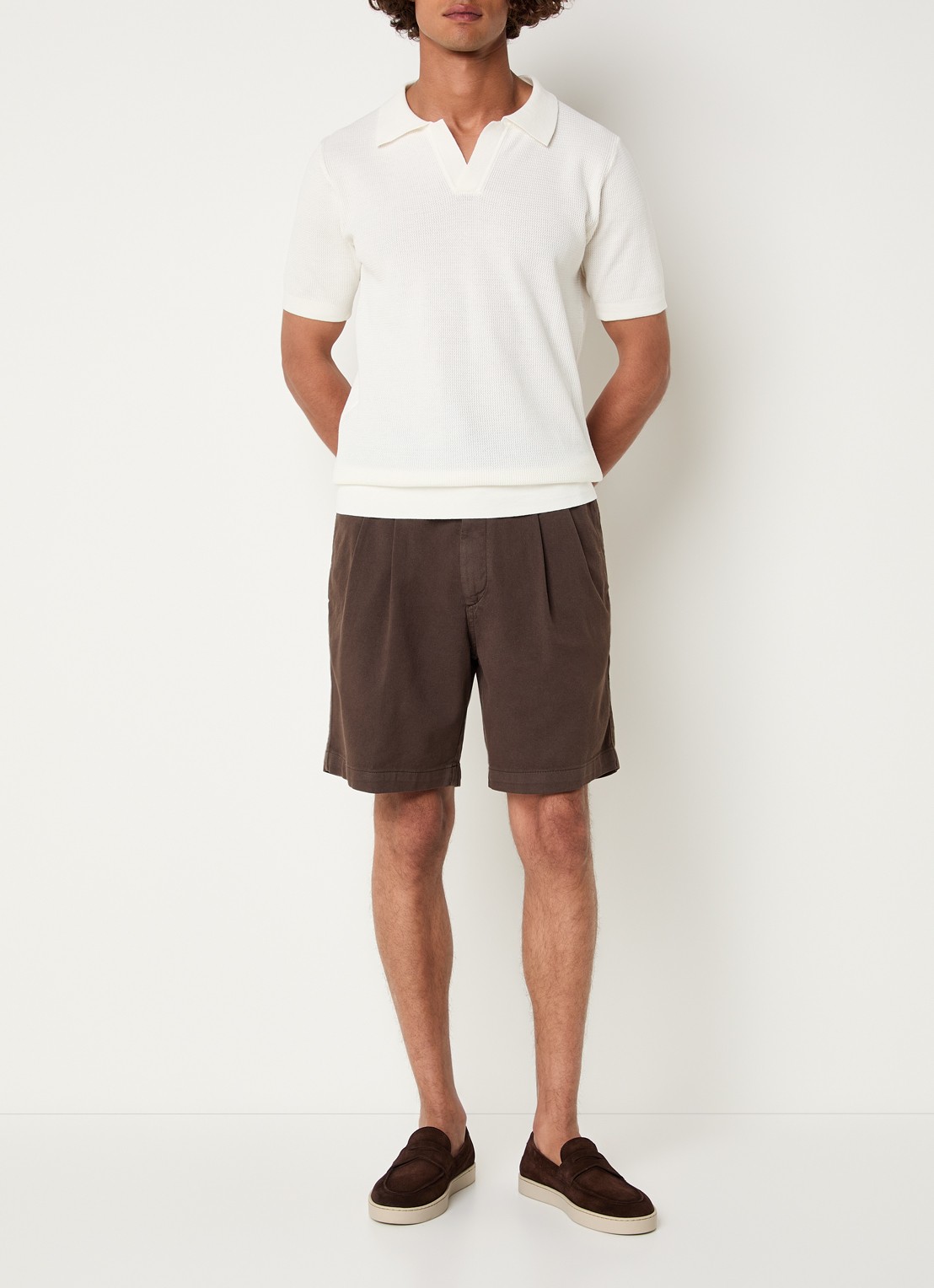 Oscar Jacobson Patrick regular fit polo - voorkant 2 creme