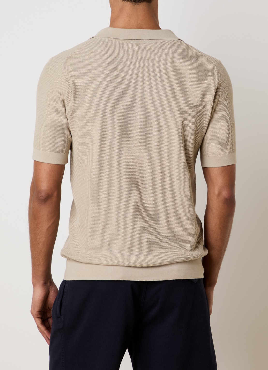 Oscar Jacobson Patrick regular fit polo - achterkant 3 beige