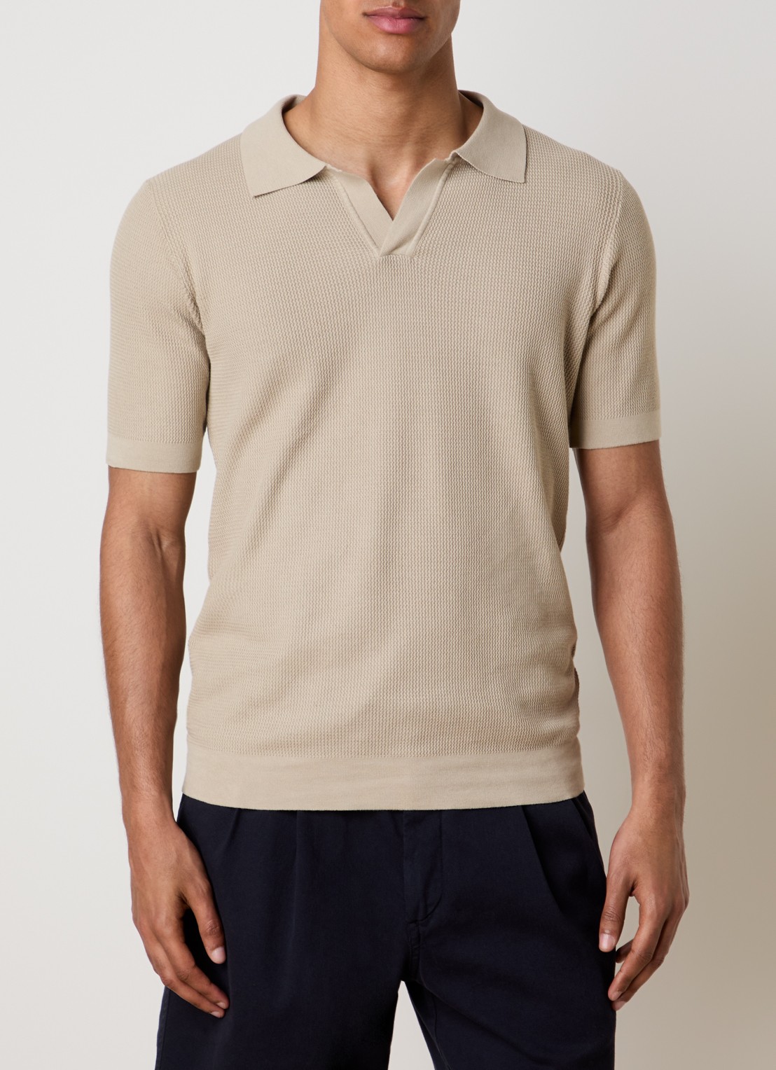 Oscar Jacobson Patrick regular fit polo - detail 4 beige