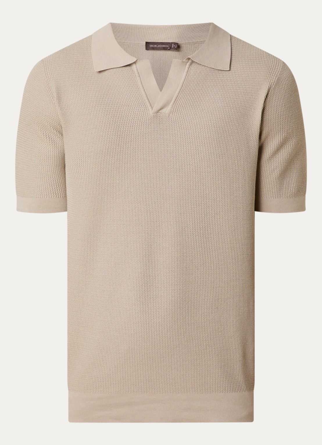 Oscar Jacobson Patrick regular fit polo - voorkant beige