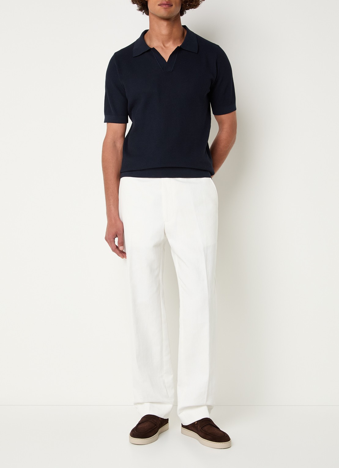 Oscar Jacobson Patrick regular fit polo - voorkant 2 donkerblauw