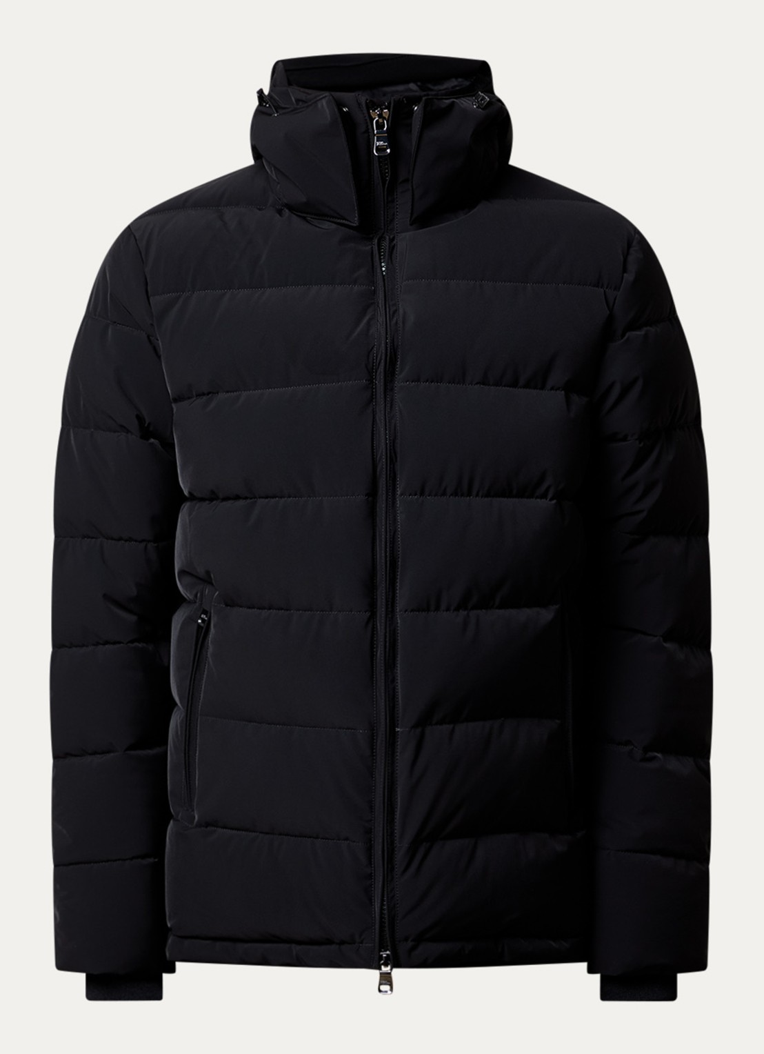 Oscar Jacobson Puffer jack met afneembare capuchon - voorkant 4 zwart