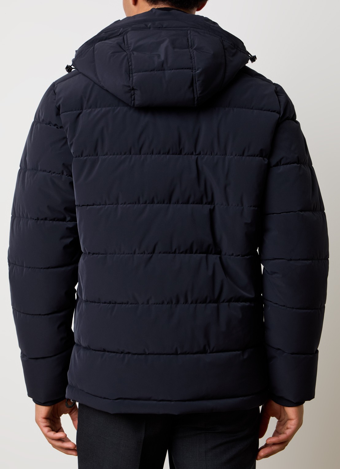 Oscar Jacobson Puffer jack met afneembare capuchon - achterkant 4 donkerblauw