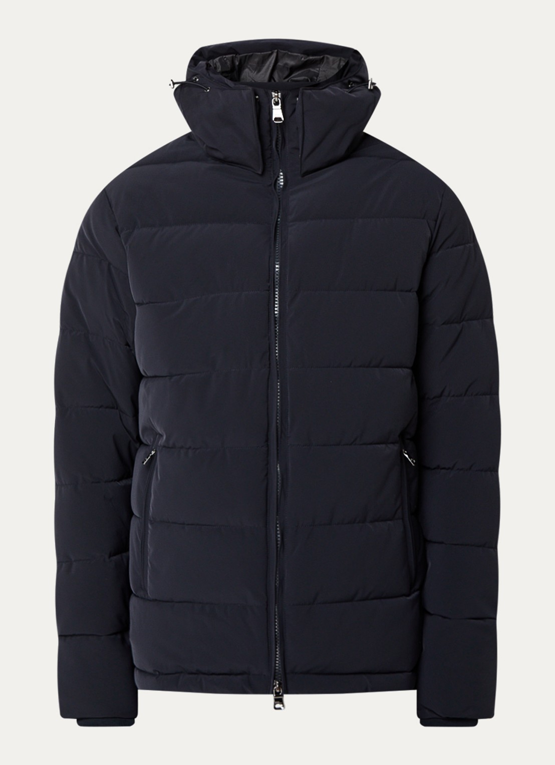Oscar Jacobson Puffer jack met afneembare capuchon - voorkant 5 donkerblauw