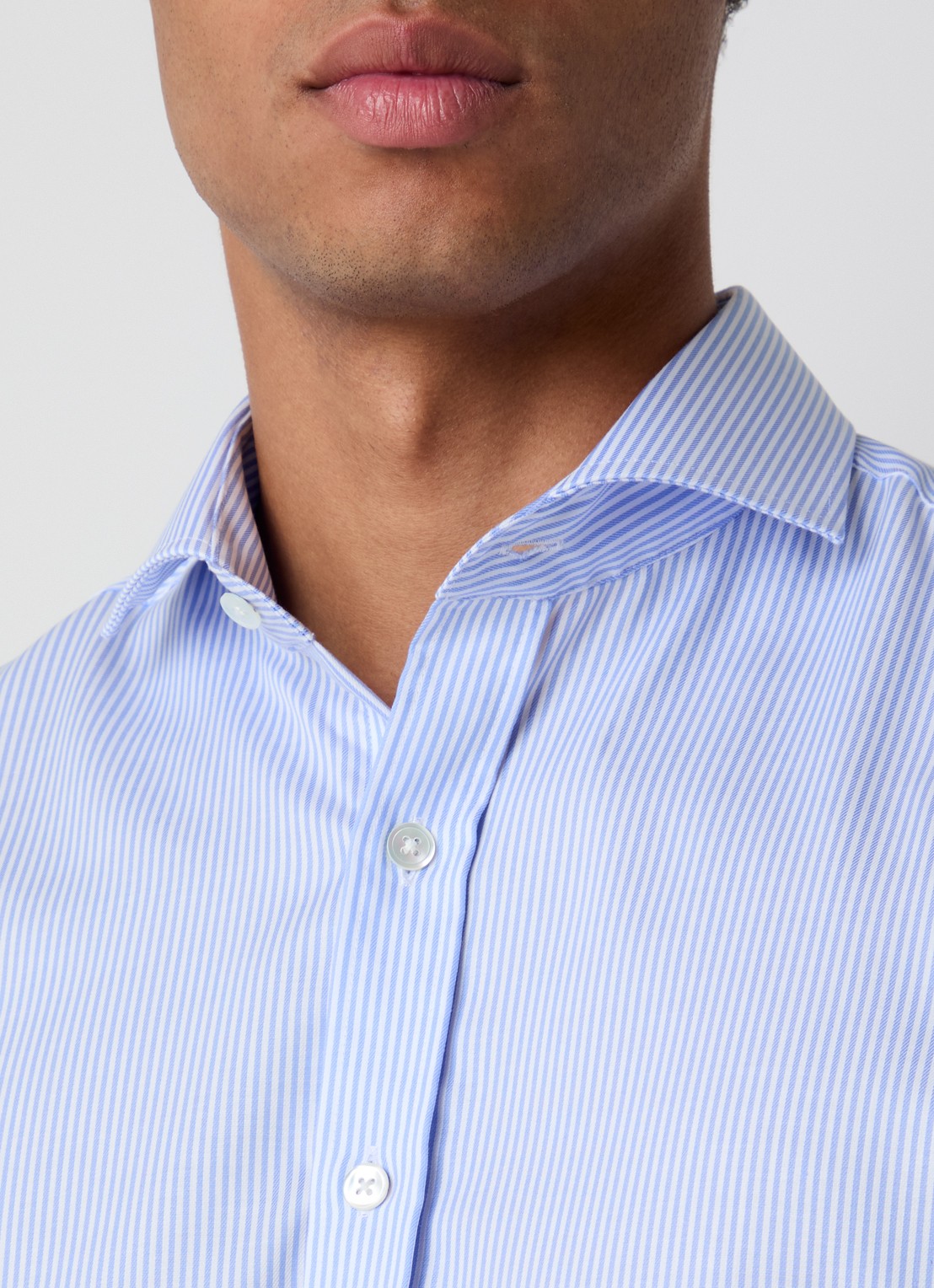 Oscar Jacobson Regular fit overhemd met gestreepte print - detail 5 lichtblauw