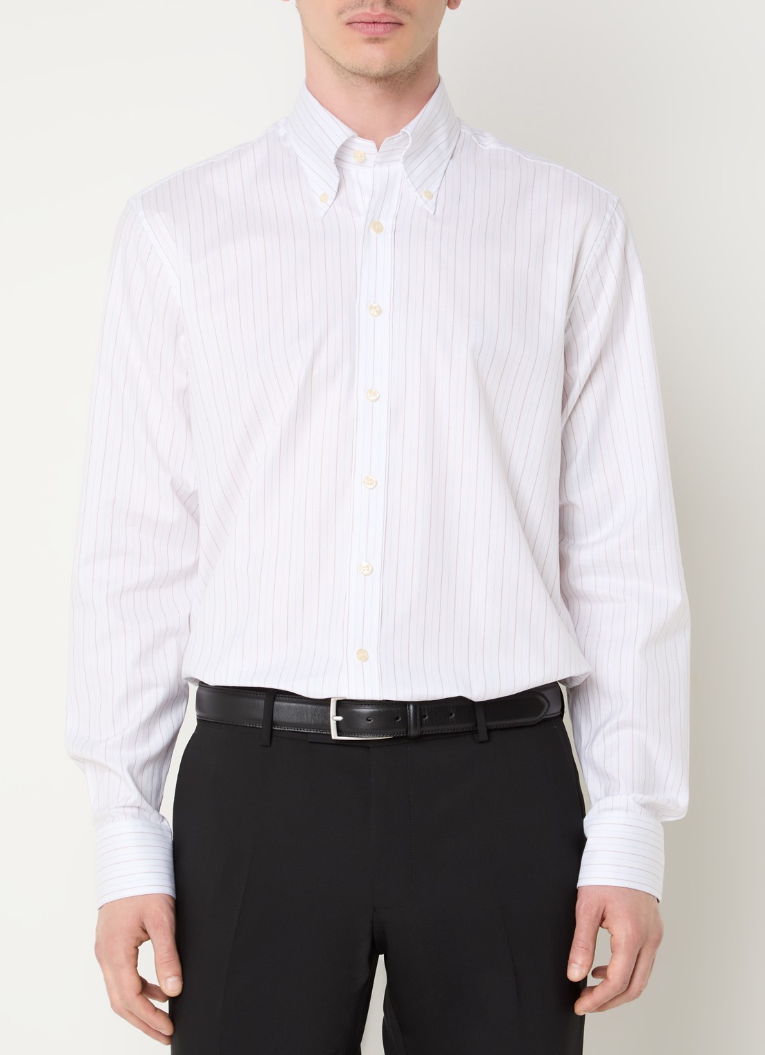 Oscar Jacobson Regular fit overhemd met streepprint - detail 4 wit