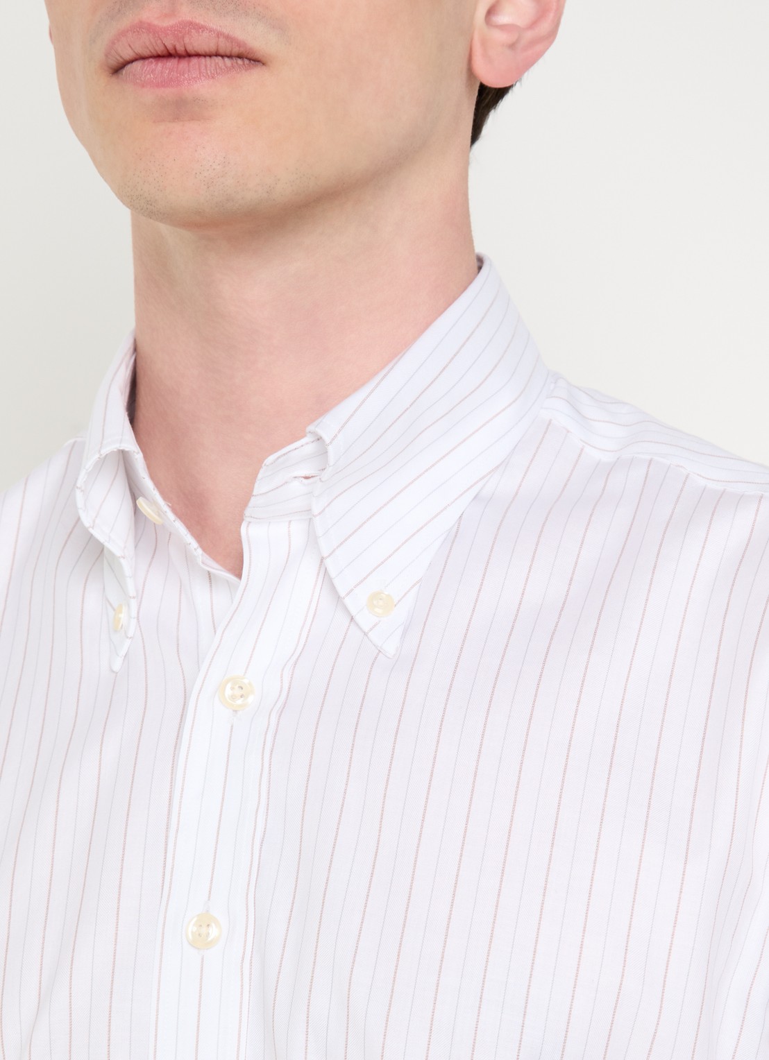 Oscar Jacobson Regular fit overhemd met streepprint - detail 5 wit