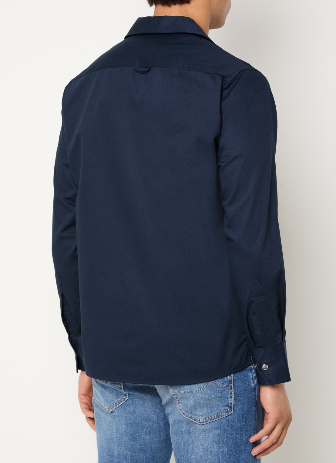 Oscar Jacobson Regular fit overhemd met stretch - achterkant 2 donkerblauw