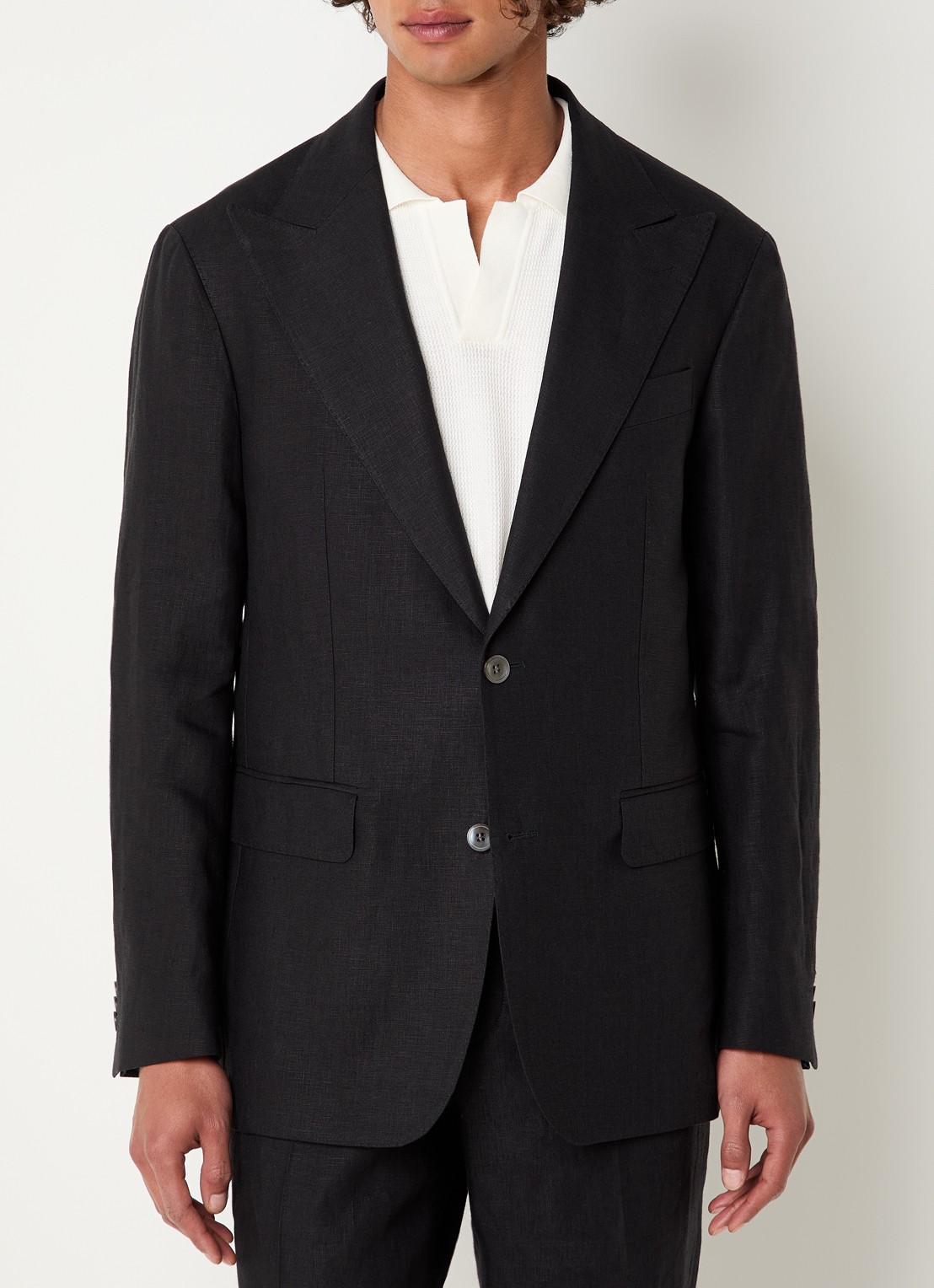 Oscar Jacobson Rufus regular fit colbert met klepzakken - detail 4 zwart