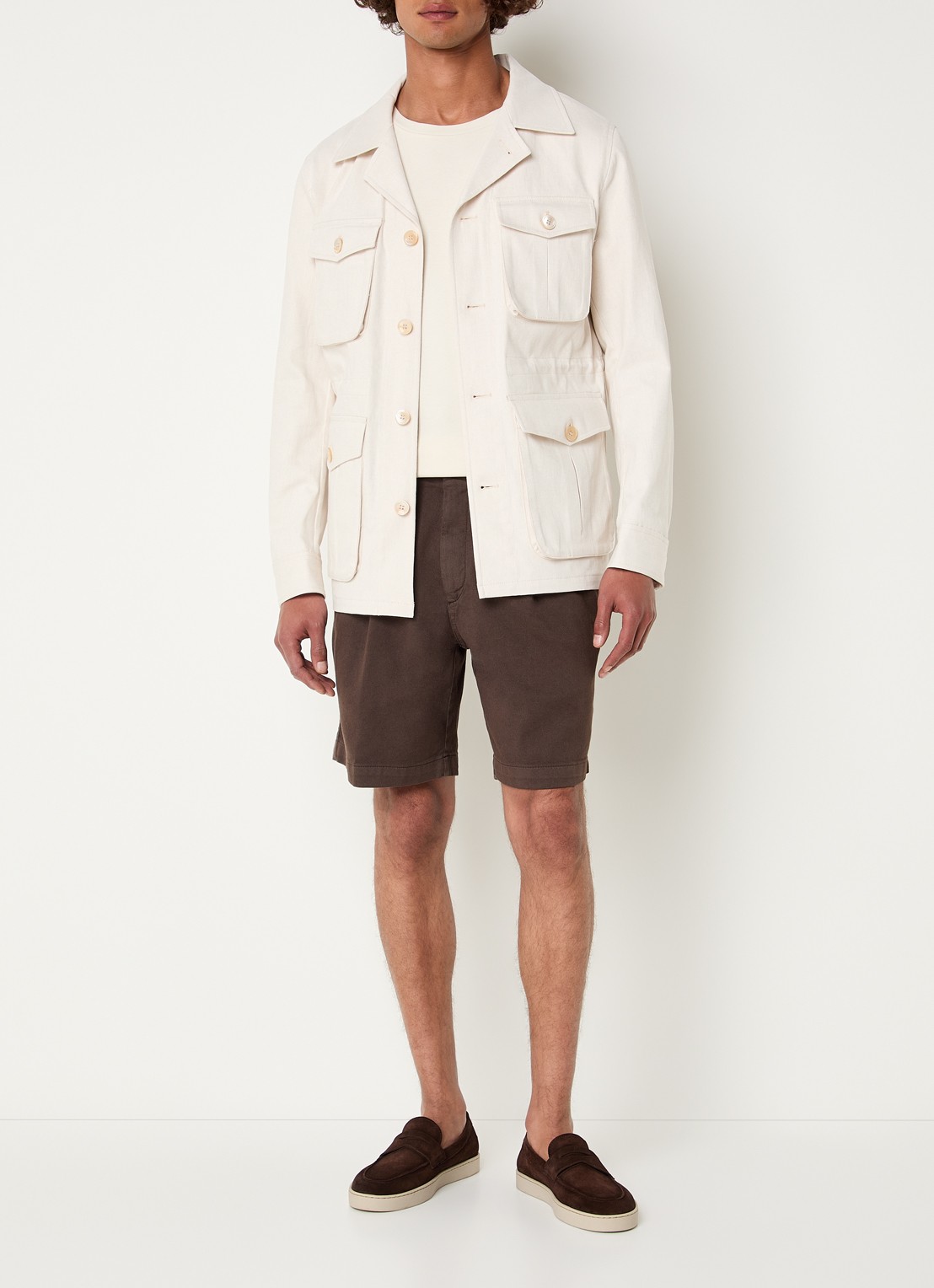 Oscar Jacobson Sirolo jack met borstzakken - voorkant 2 beige