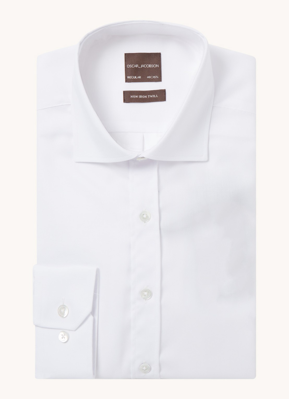 Oscar Jacobson Slim fit overhemd - voorkant 2 wit