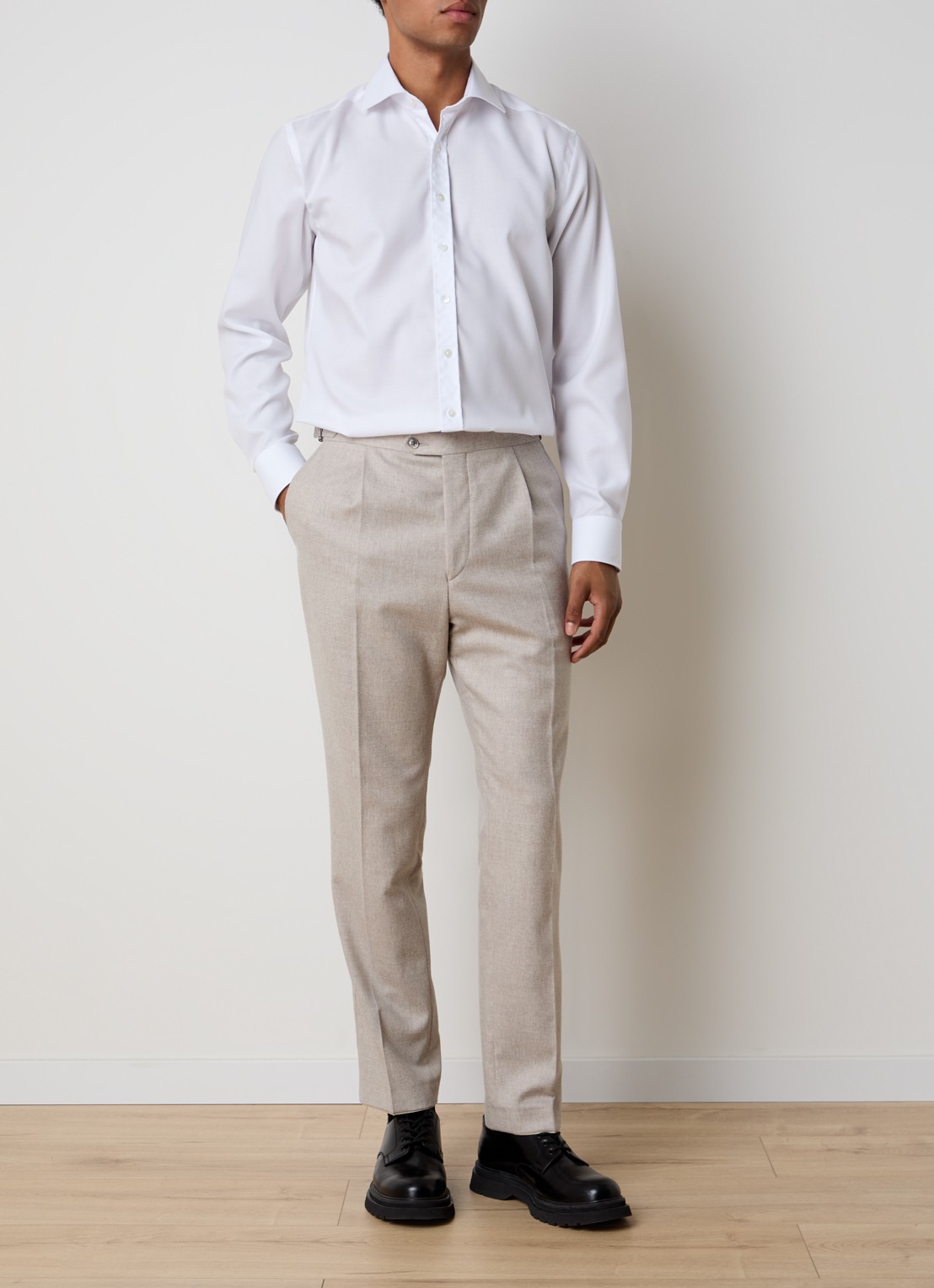Oscar Jacobson Slim fit overhemd - voorkant 3 wit