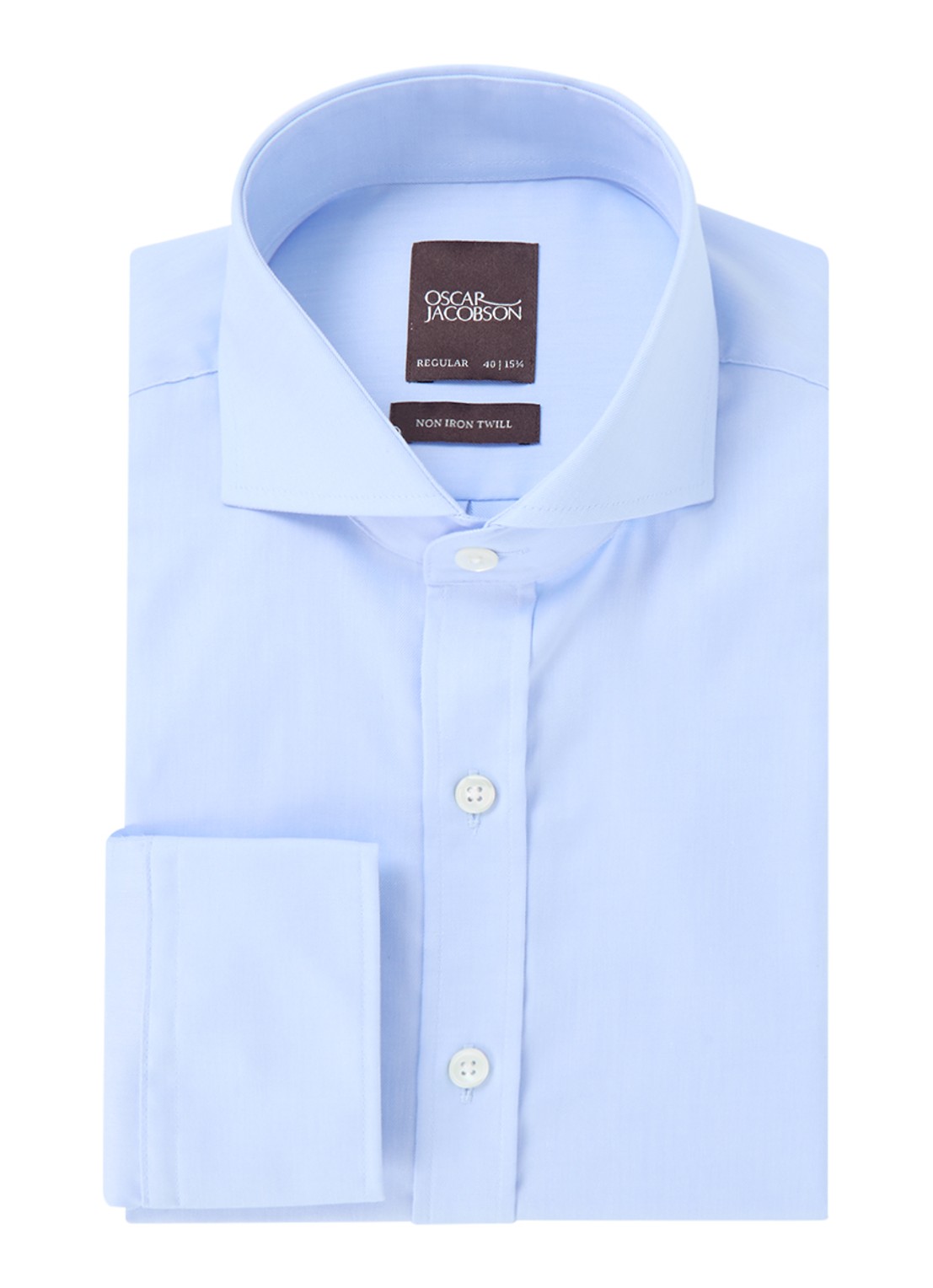 Oscar Jacobson Slim fit overhemd - voorkant 5 lichtblauw