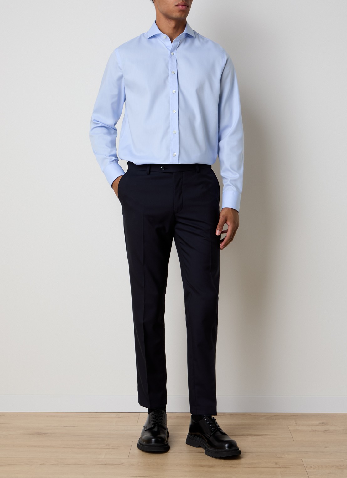 Oscar Jacobson Slim fit overhemd - voorkant 6 lichtblauw