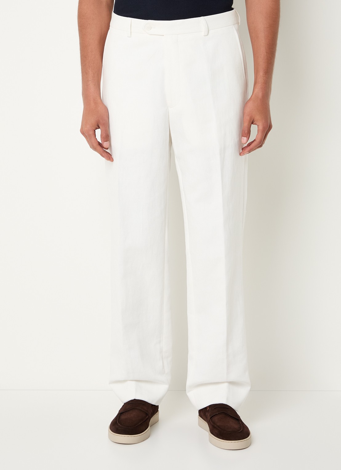Oscar Jacobson Straight fit pantalon met steekzakken - detail 2 gebroken wit